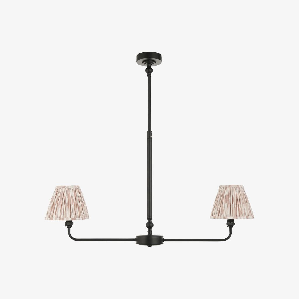 Zevatik Classic Ikat Patterned Fabric Chandelier - Metal Bracket Chandelier K1889