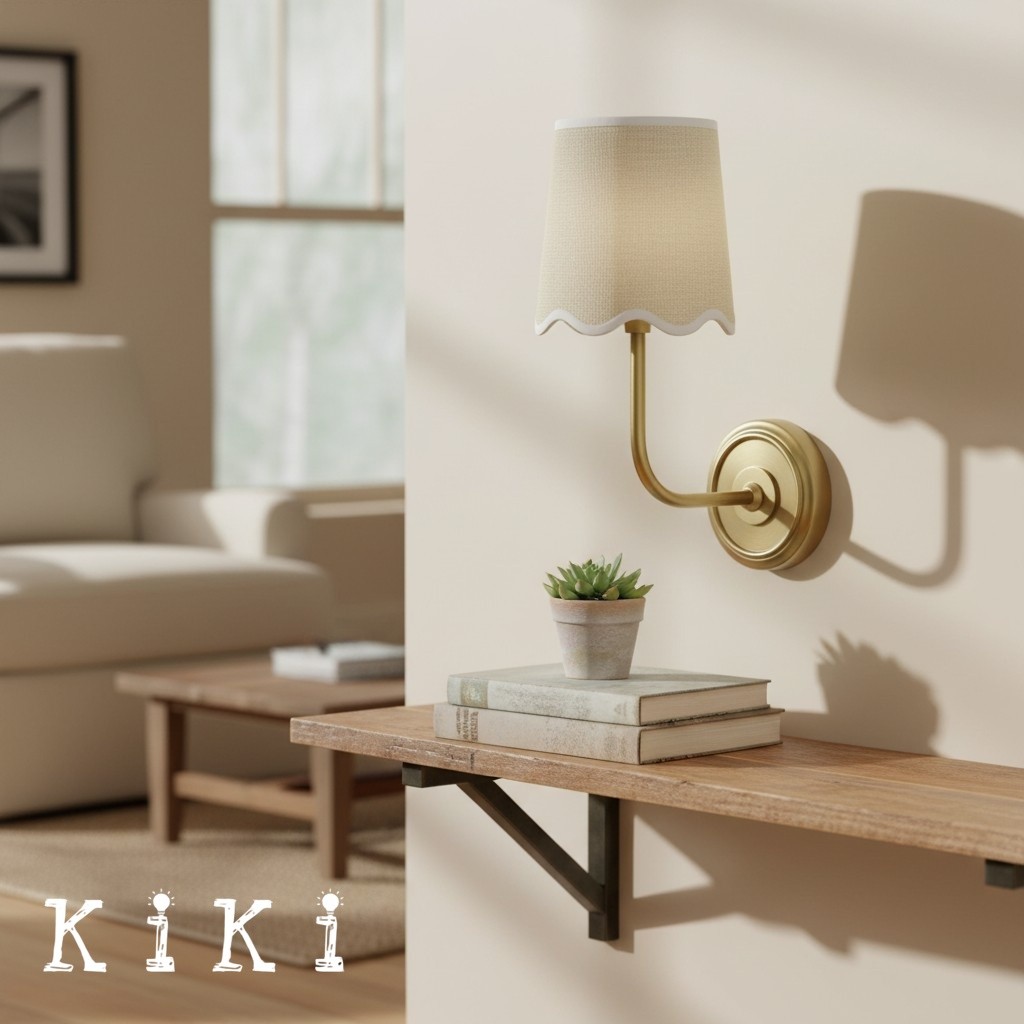 Glissum Elegant Fabric Shade Wall Light - Contemporary Wall Fixture for Bedroom and Hallway K2101