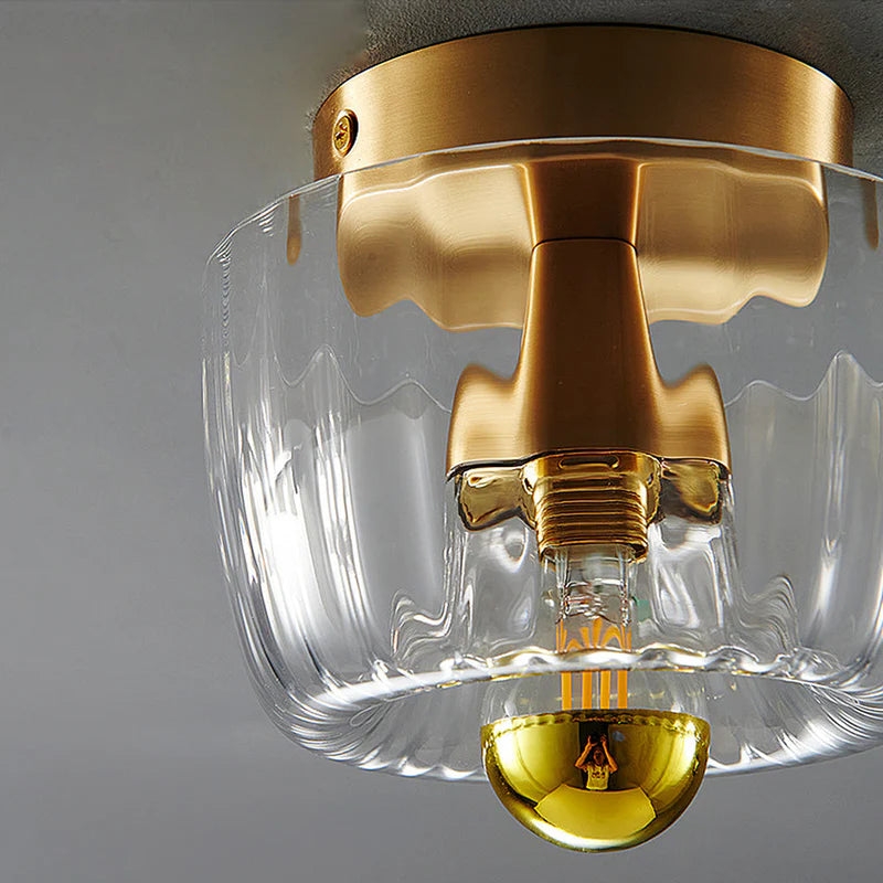 Clara Rays Contemporary Brass Glass Ceiling Light D951
