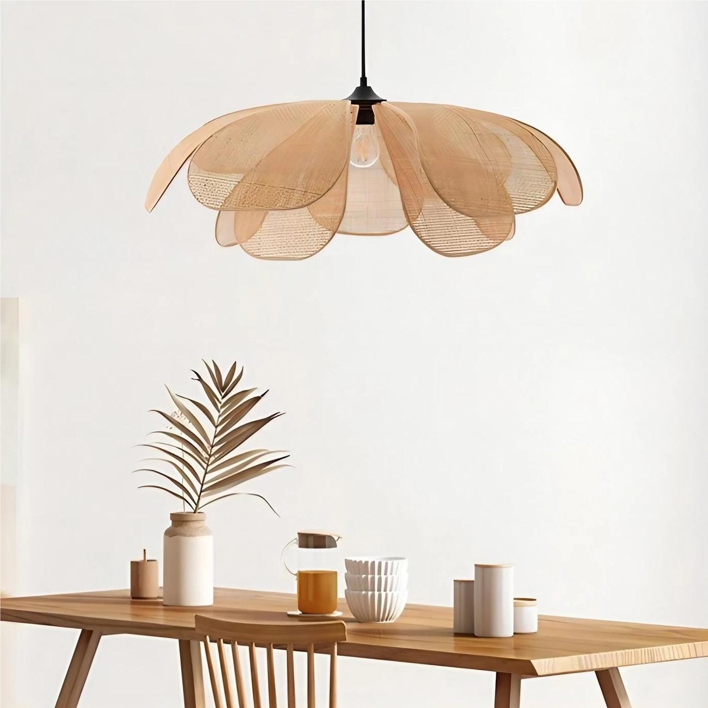 Rustic Petal Design Rattan Chandelier K75