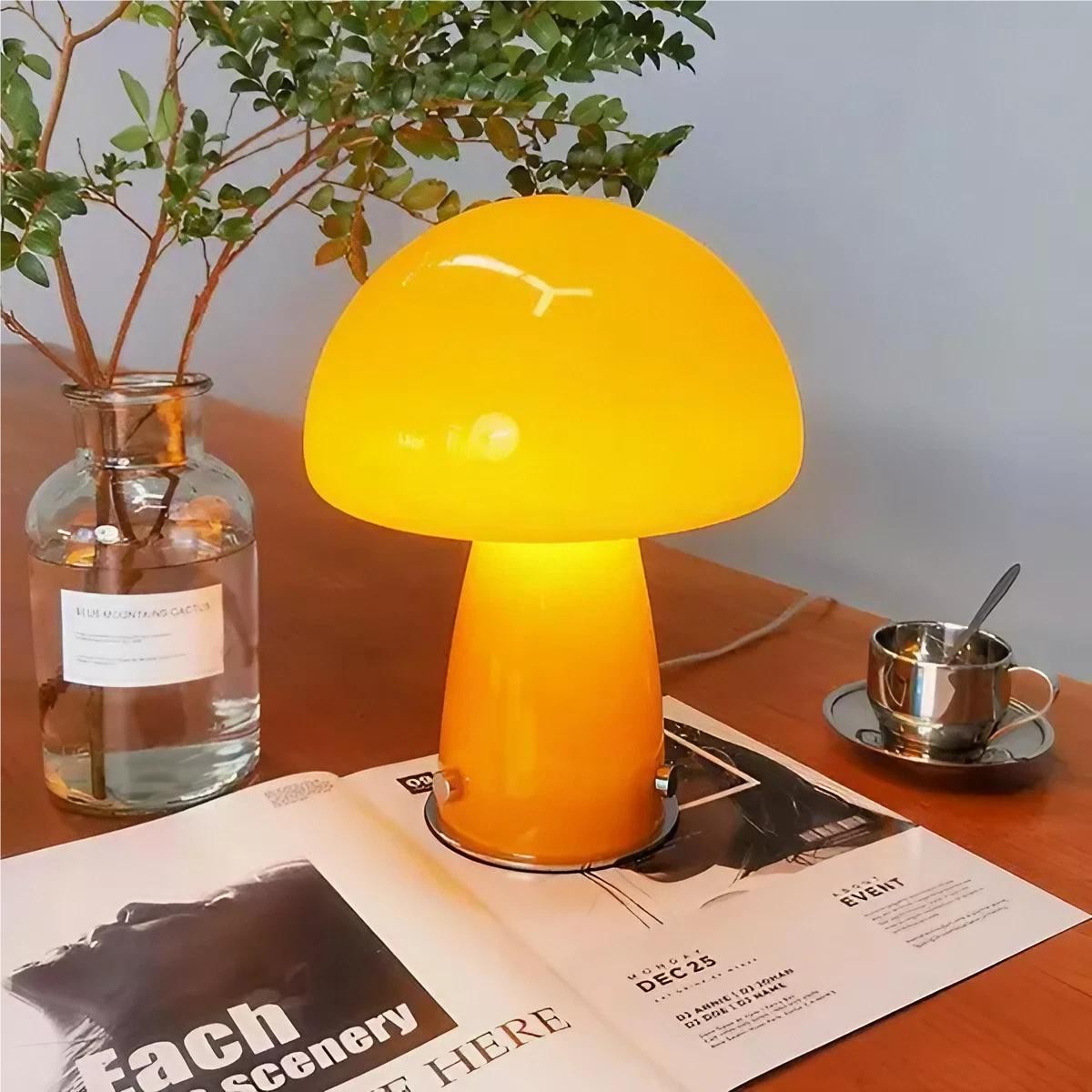 Modern Bauhaus Glass Mushroom Table Lamp K60