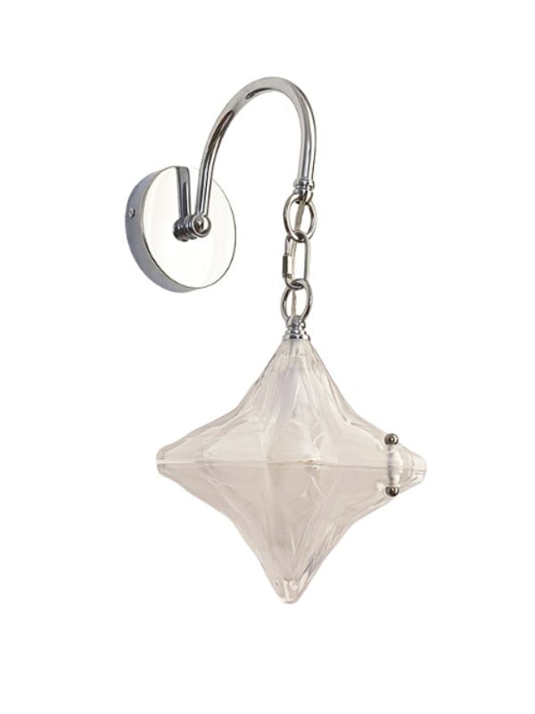 Art Deco Star Wall Sconce - Frosted Glass Light for Hallway - Astris Selene K1558