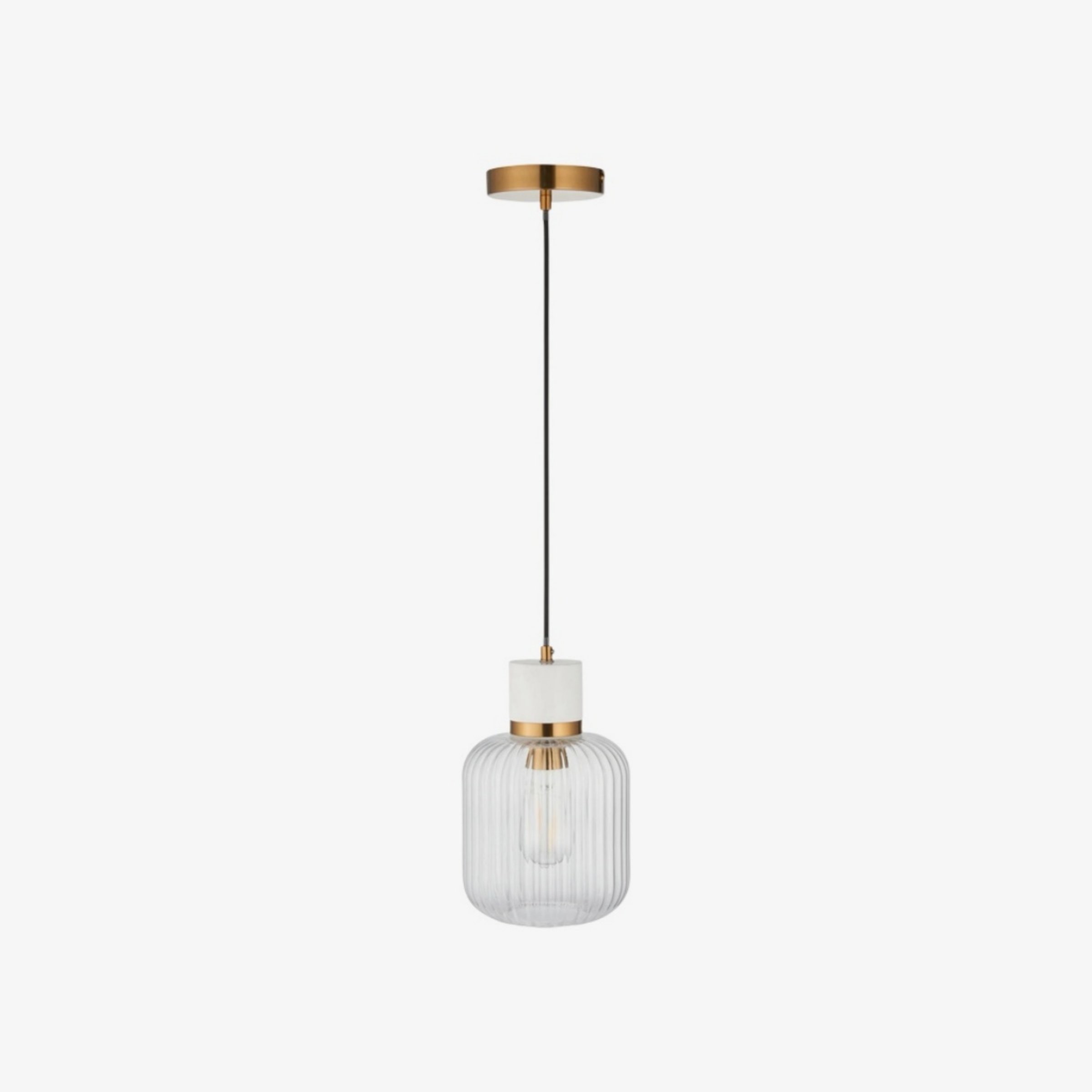 Korlisse Natural Stone and Glass Pendant Light - Stylish Lamp for Lounge or Living Room K1897