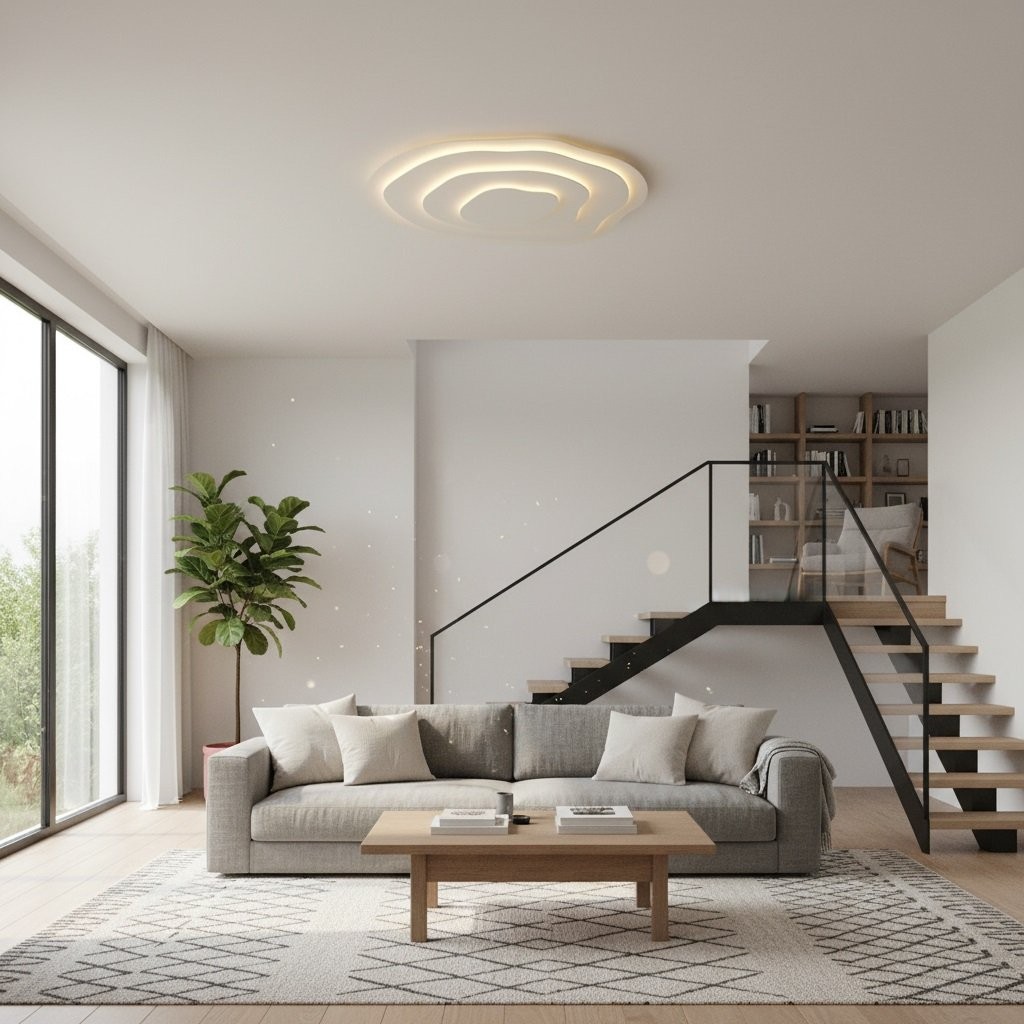 Aeris Mimir Wave-Form Acrylic Ceiling Light Modern Minimalist Surface Mount Lamp Living Room & Bedroom K1771