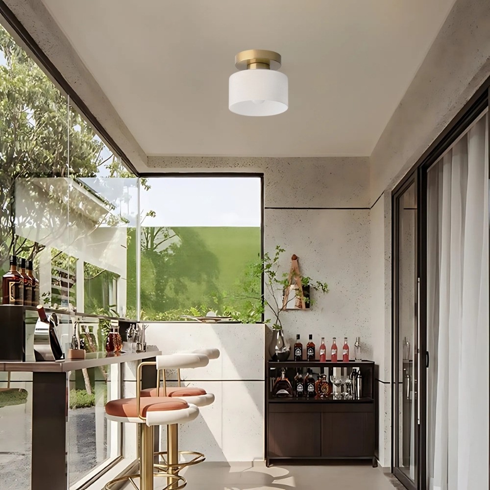 Morandi Cylinder Ceiling Light - Minimalist Flush Mount for Indoor Spaces K893