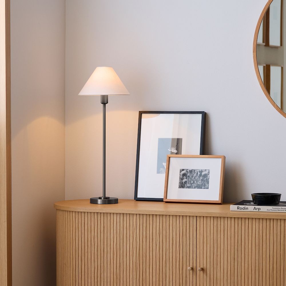 Diora Table & Floor Lamp - Linen Shade Modern Linear Style Sophisticated Accent K1168