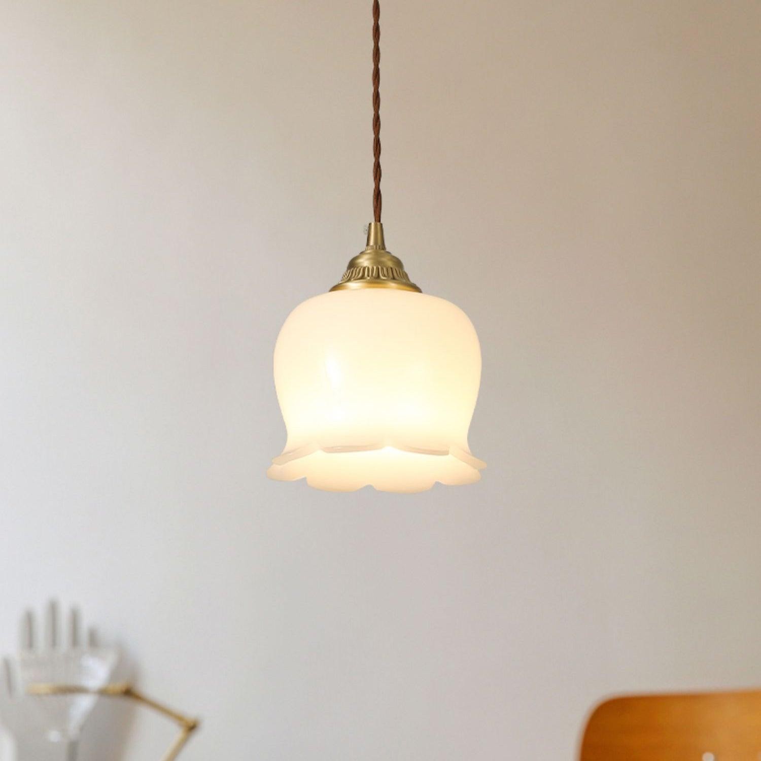 Traditional Glass Flower Pendant Lamp K736