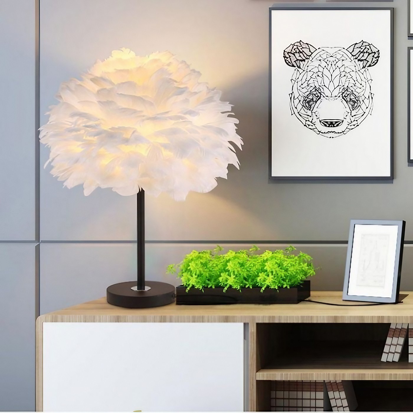 Nordic Style Feather Table Lamp K208