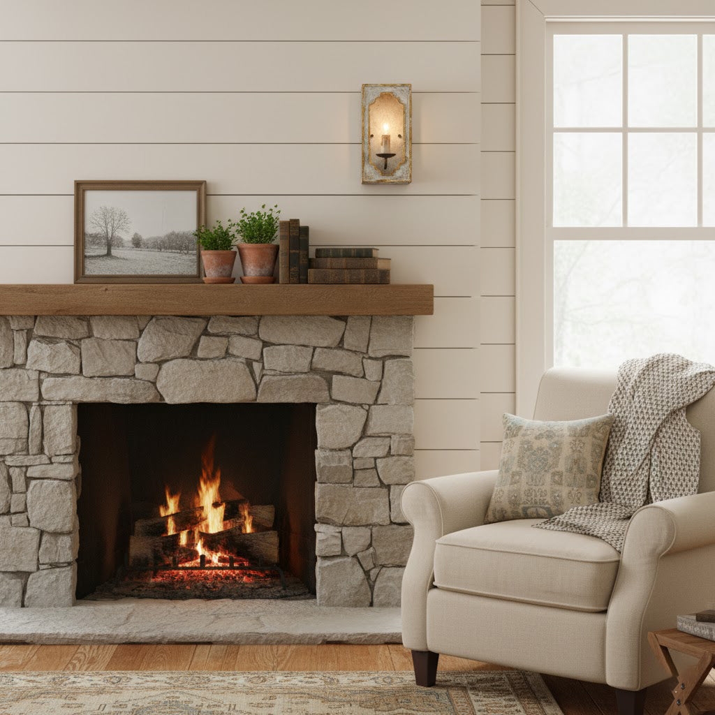 Boho Rustic Cube Sconce D630
