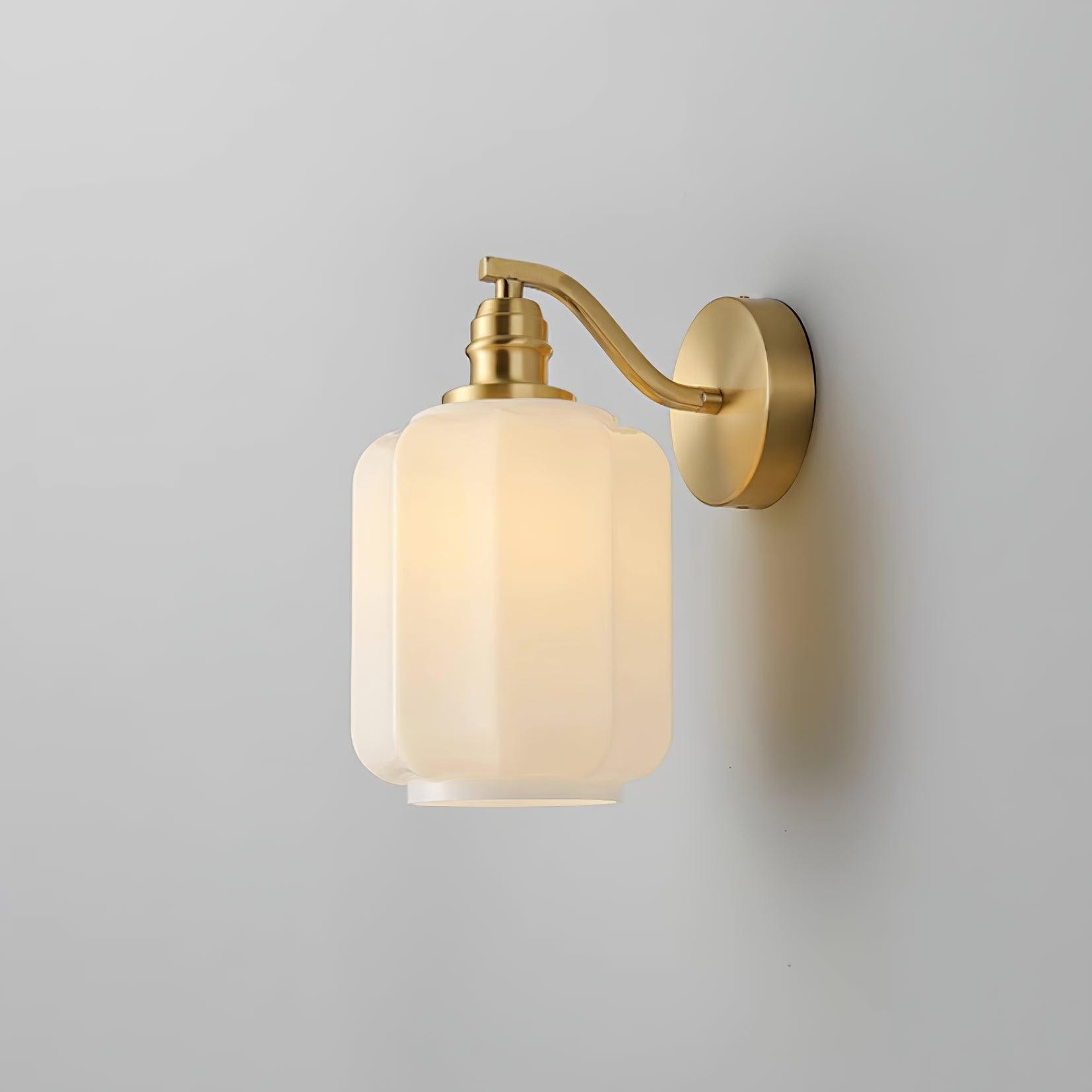 Retro Brass and Glass Wall Lamp K422