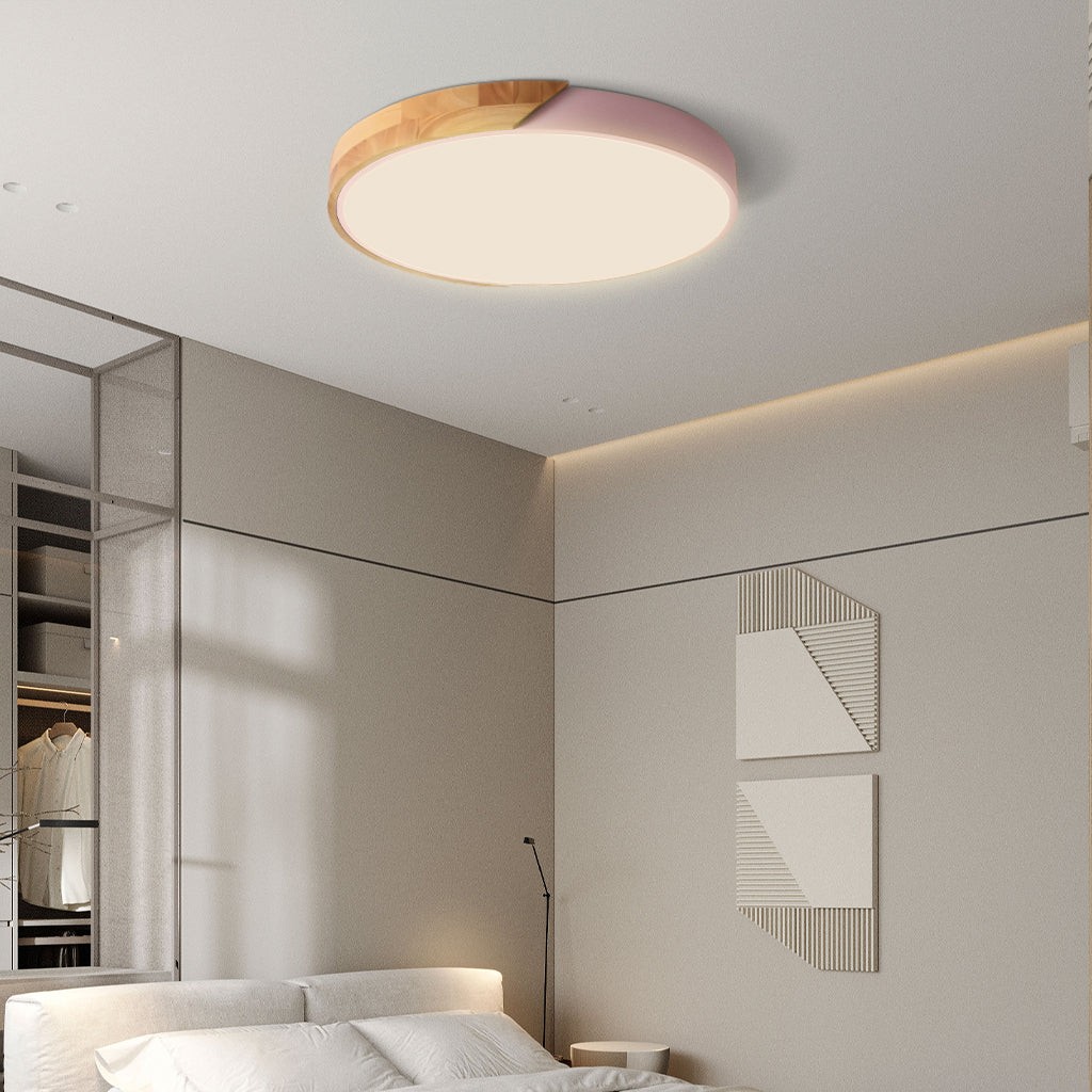 Modern Wooden Slim Round Led Ceiling Light K171