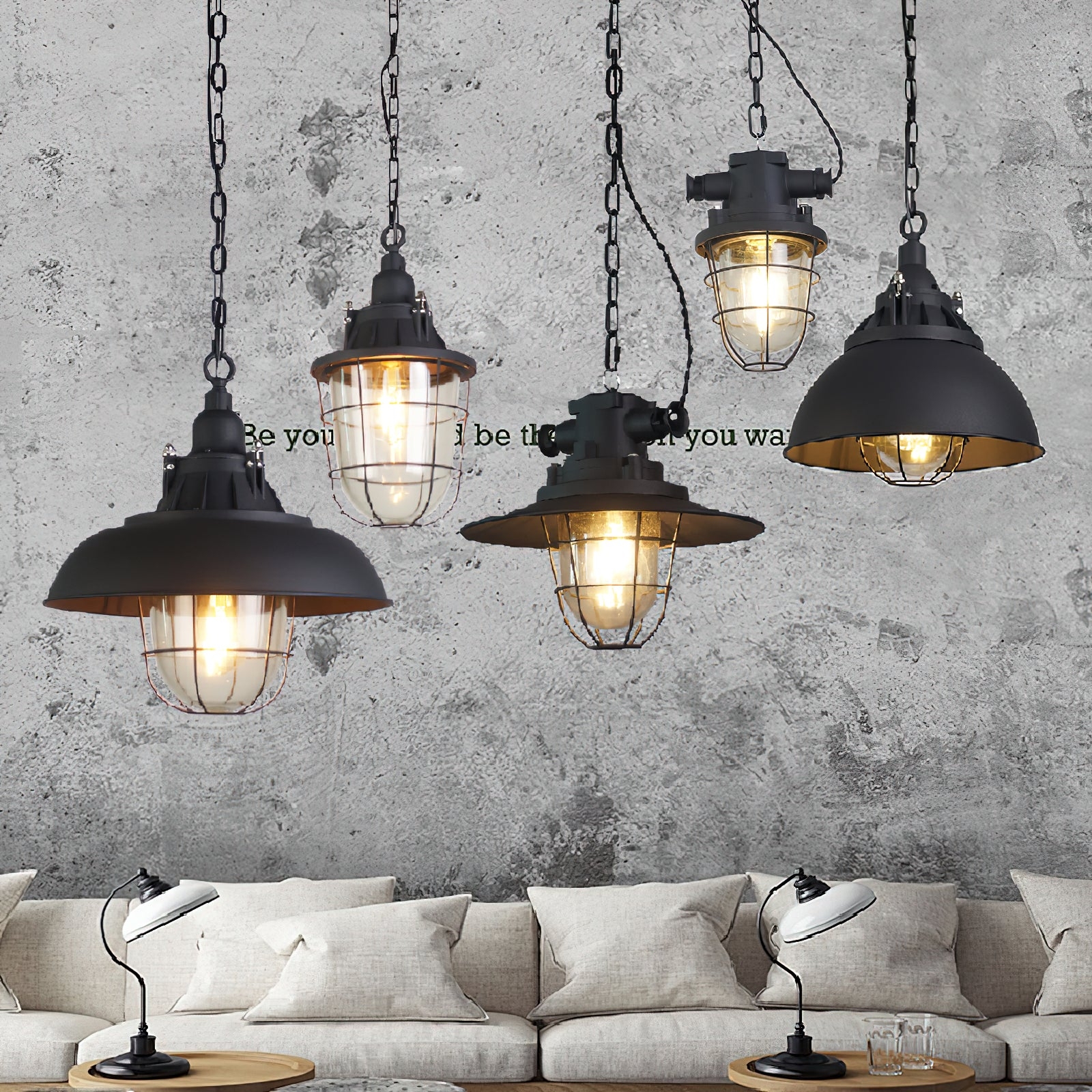 Bulkhead Cage Pendant Light D629