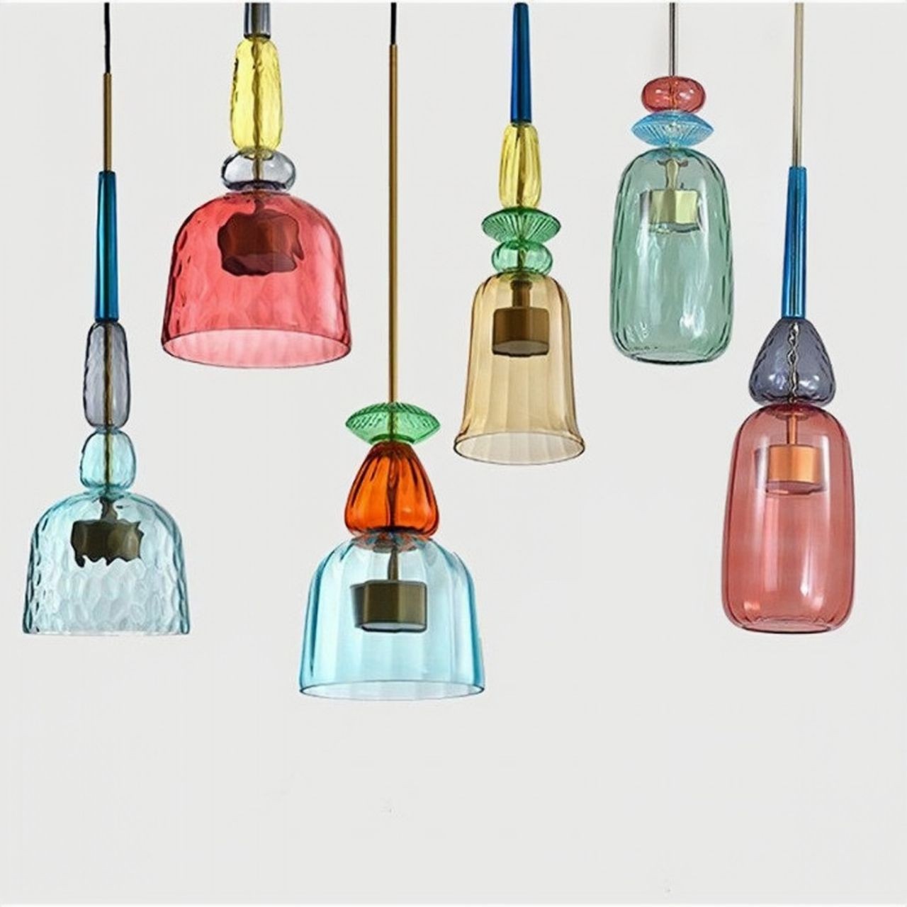 Nordic Macaron Flauti Ribbed Glass Pendant Light K126
