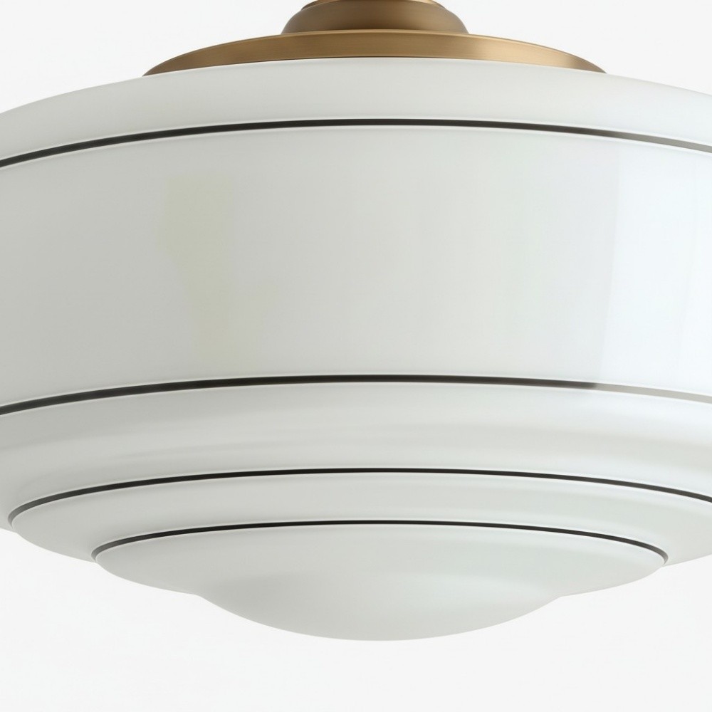 Nalaviro Medieval Glass Ceiling Light - Opal White Flush Mount Light for Living Room K2232