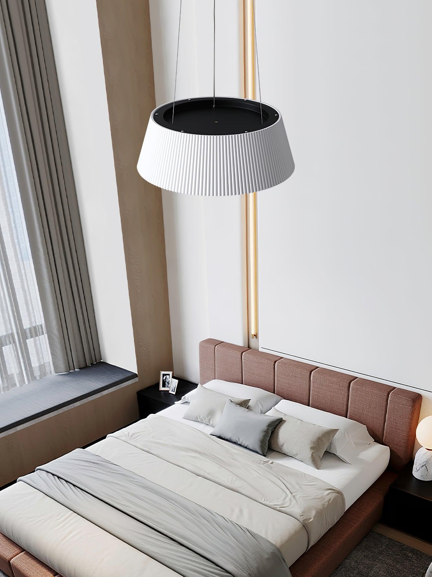 Minimalist Corrugated Lampshade Bedroom Pendant Lamp K347