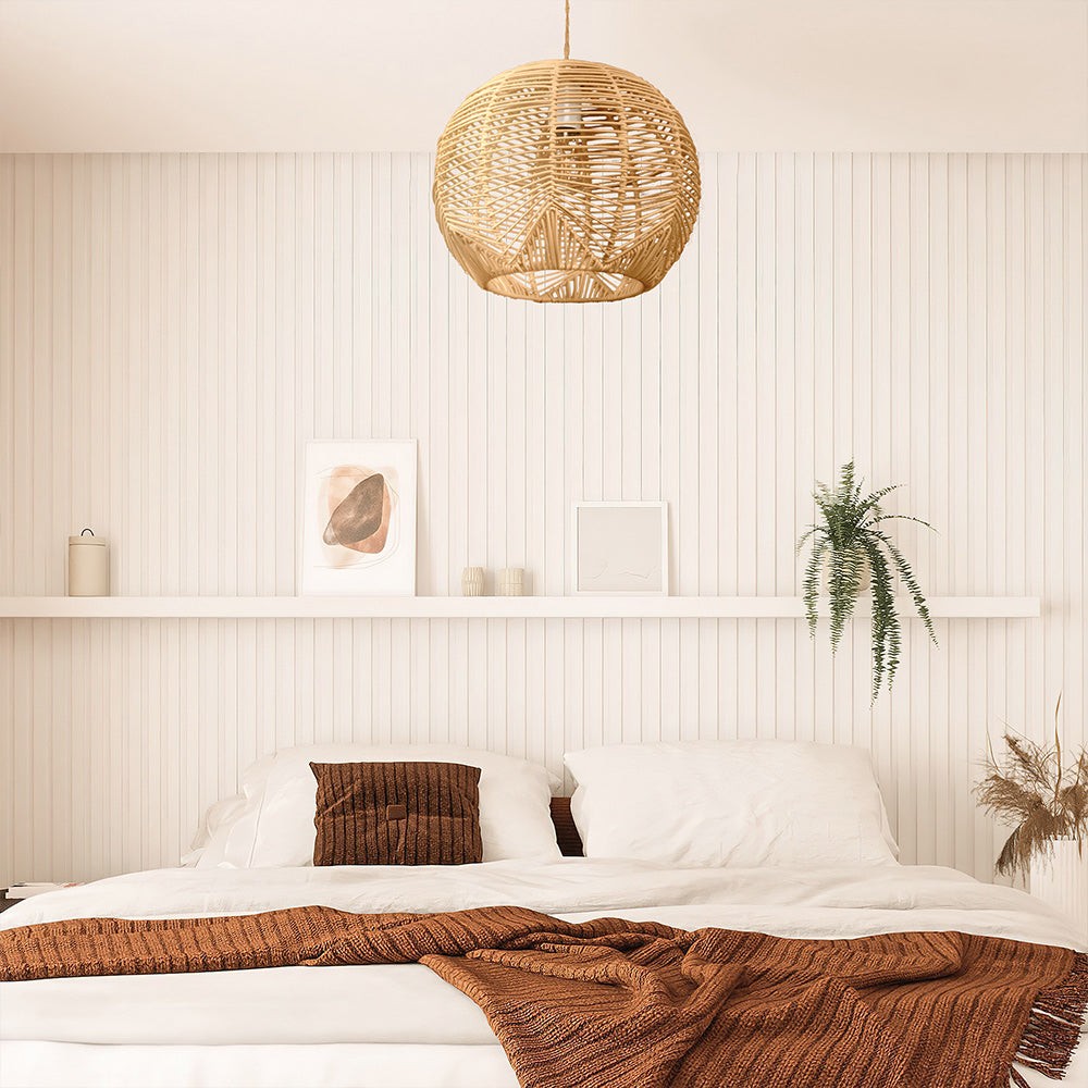 Boho Style Orb Rattan Pendant Light K45