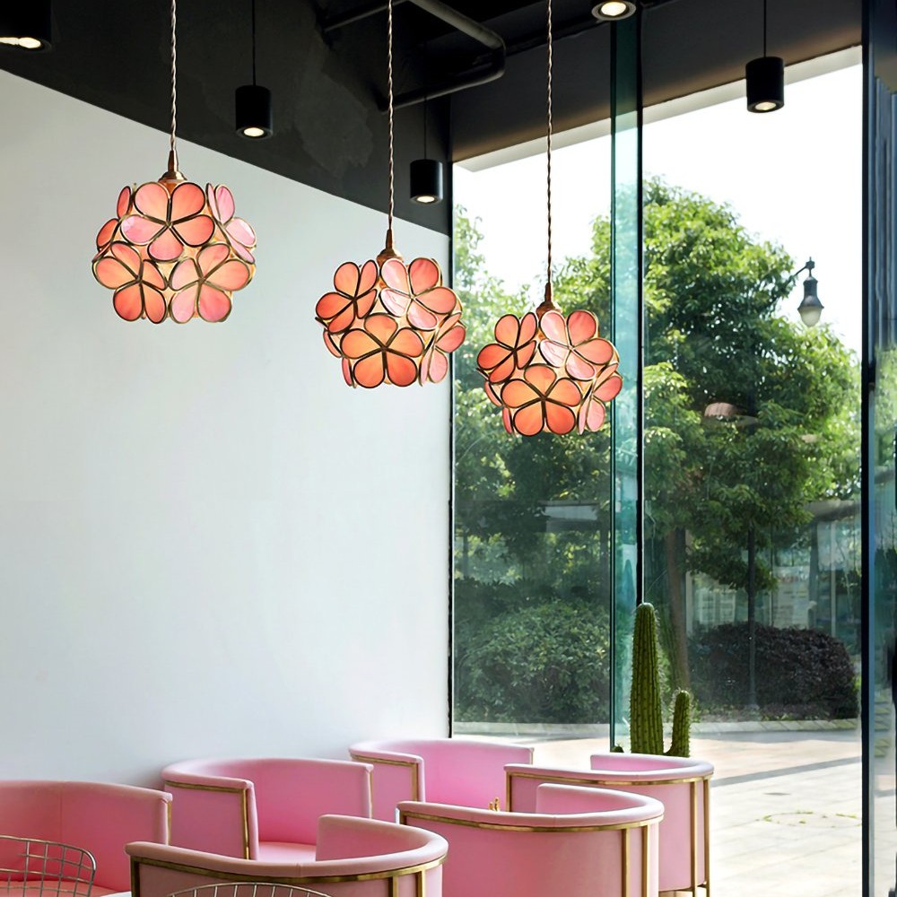 Flower Petal Glass Pendant Light