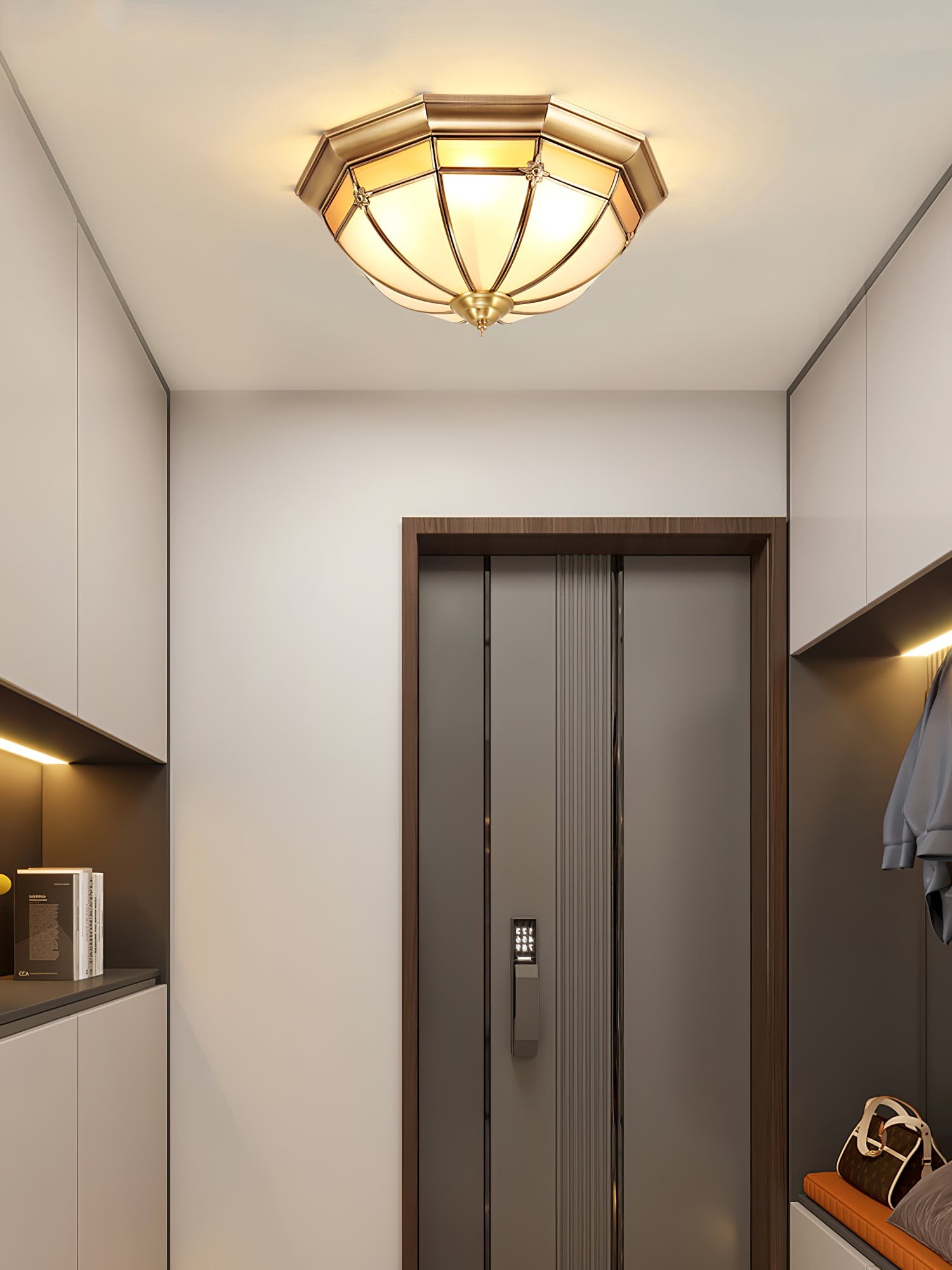 Dome Brass Flush Ceiling Lamp K350