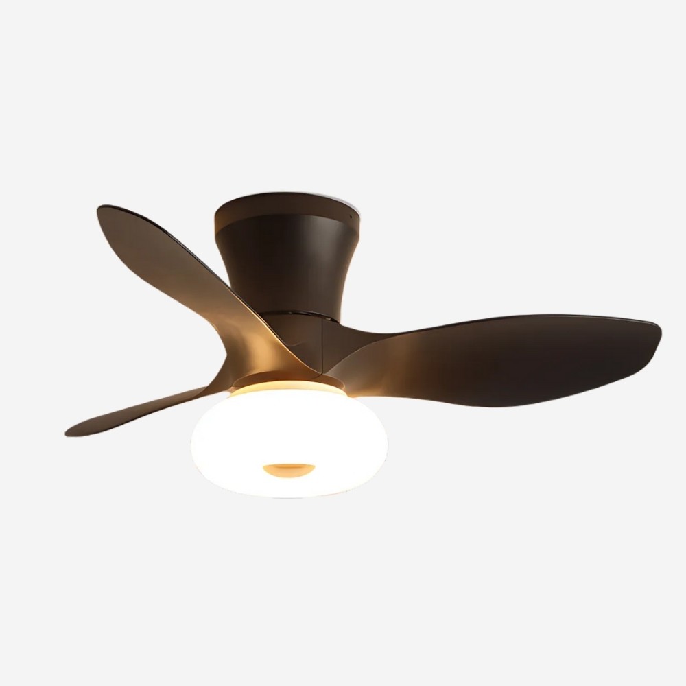 Modern Cream Quiet Led Ceiling Fan Light For Bedroom K1113