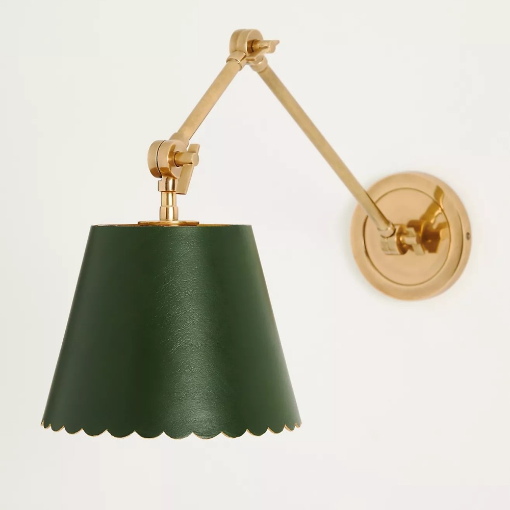 Foldray Scalloped Leather Wall Sconce – Modern Task Lighting For Reading Nook K1198