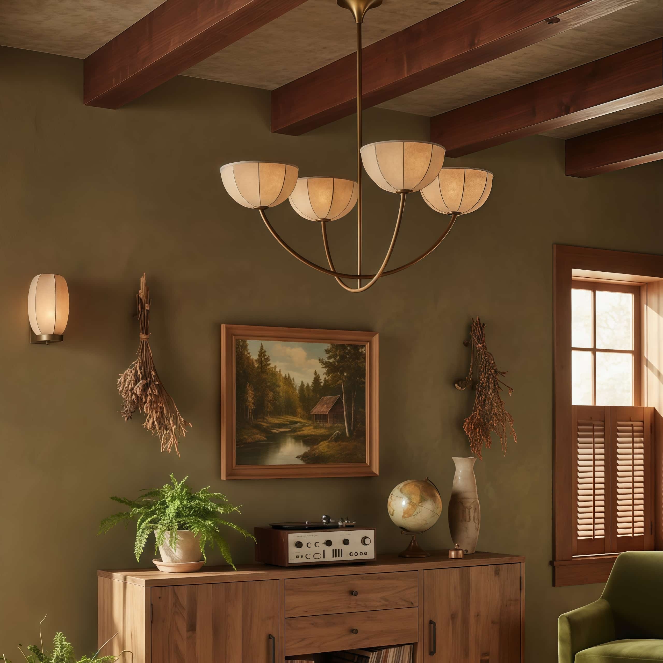 Loomis Minimalist Fabric Chandelier - Soft Ambient Lighting for Kitchen Island K2355