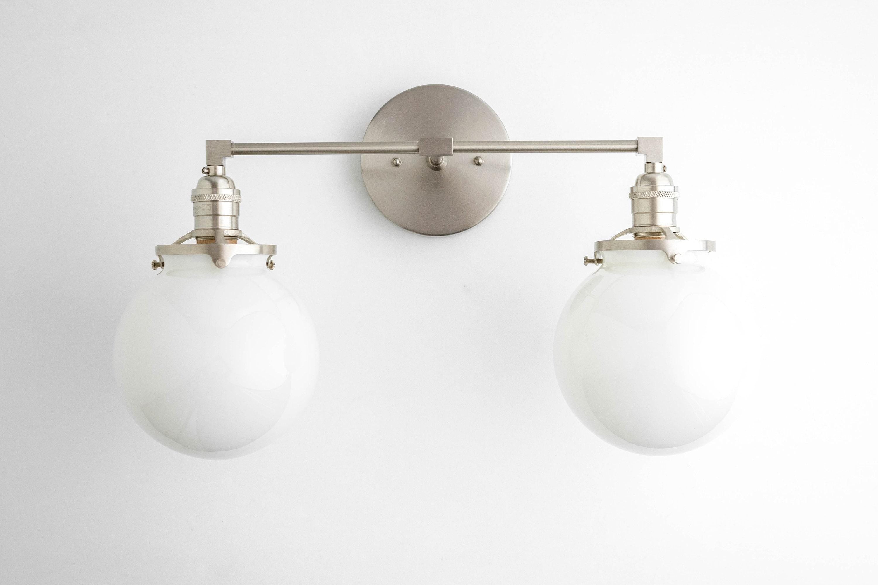 Lumio Globe Glass Globe Vanity Light - Modern Two Light Bathroom Sconce K1432