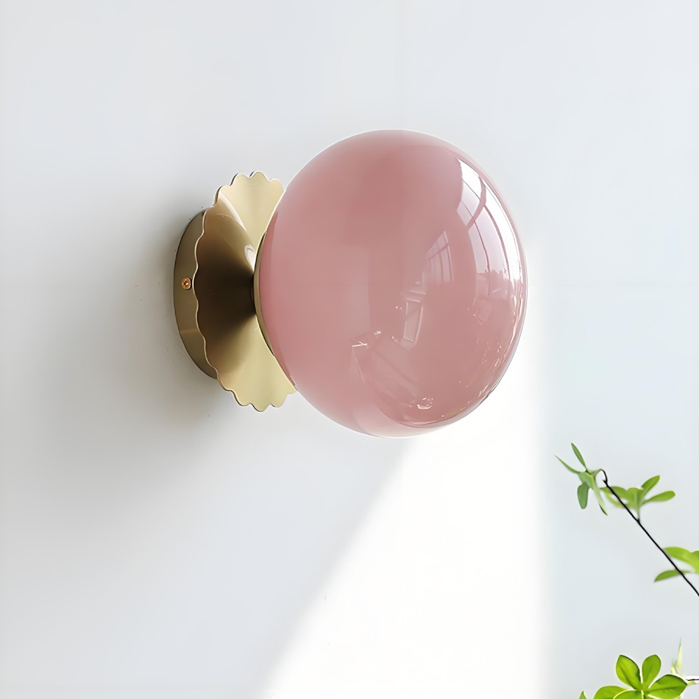 Marshmallow Glass Ball Wall Sconce K166