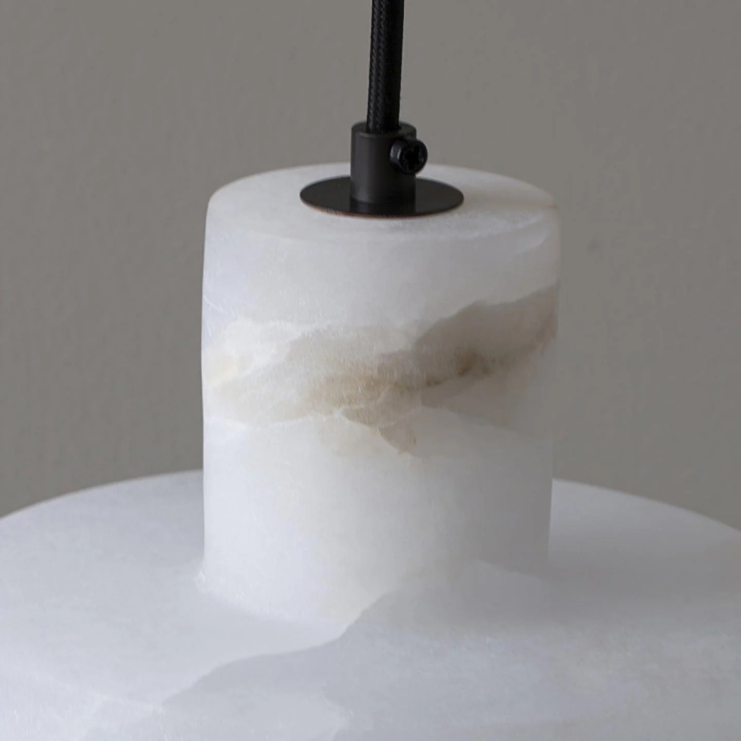 Cylorion Alabaster Pendant Lamp - Modern Minimalist Hanging Light for Dining Room K2328