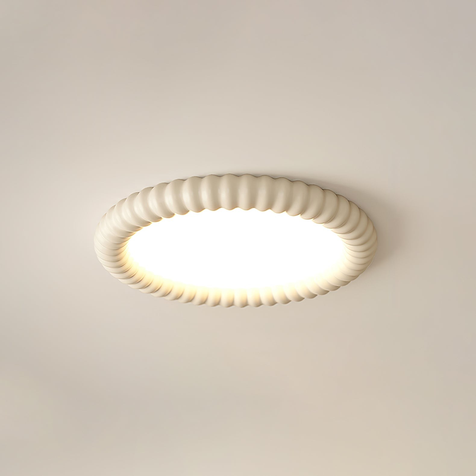 Cream Style Ripple Ring Ceiling Lamp K633