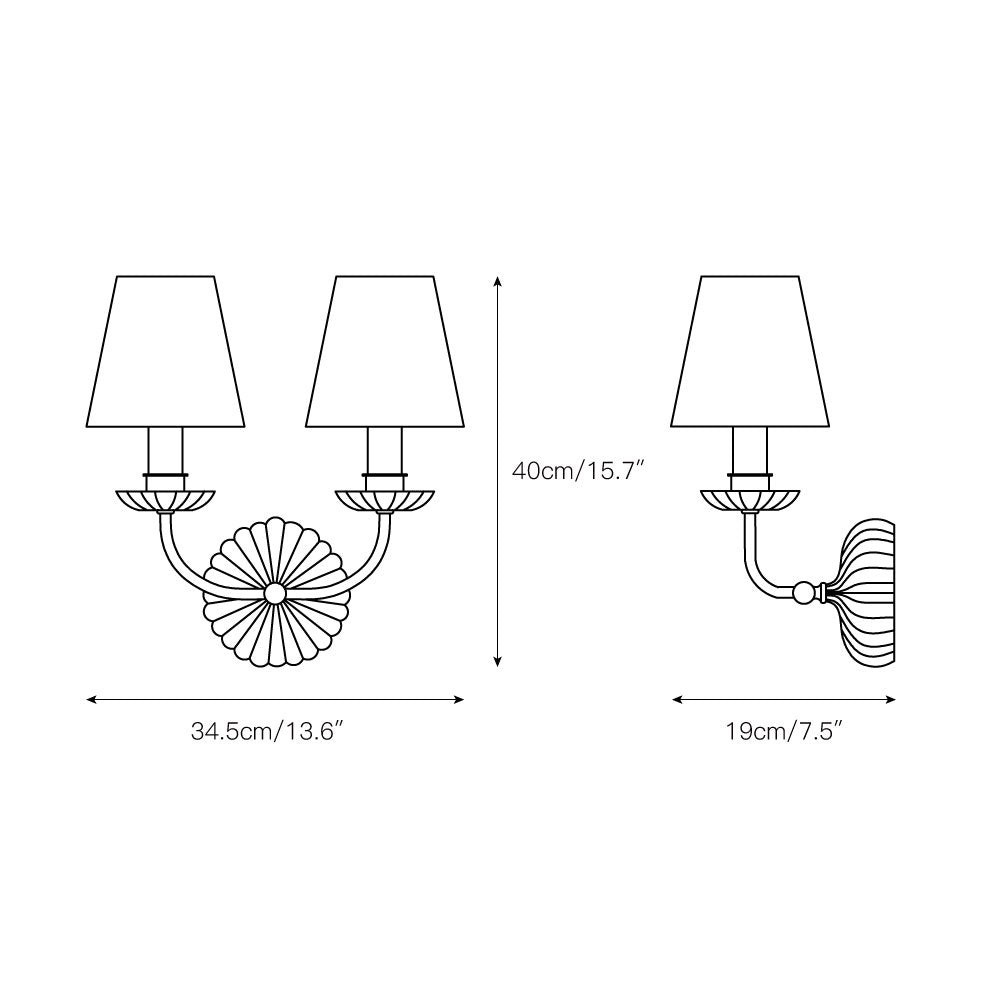 Catina Metal Wall Sconce with Fabric Shade – Stylish Accent Lighting for Home K1181