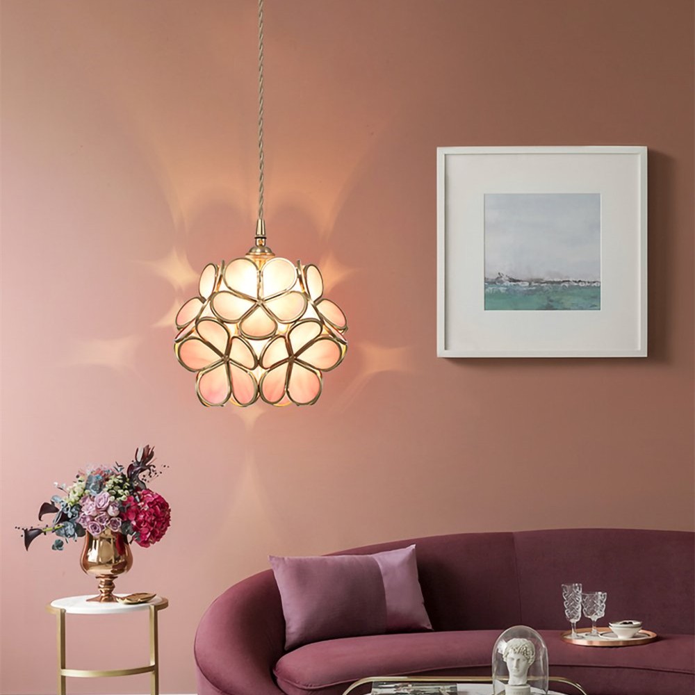Flower Petal Glass Pendant Light