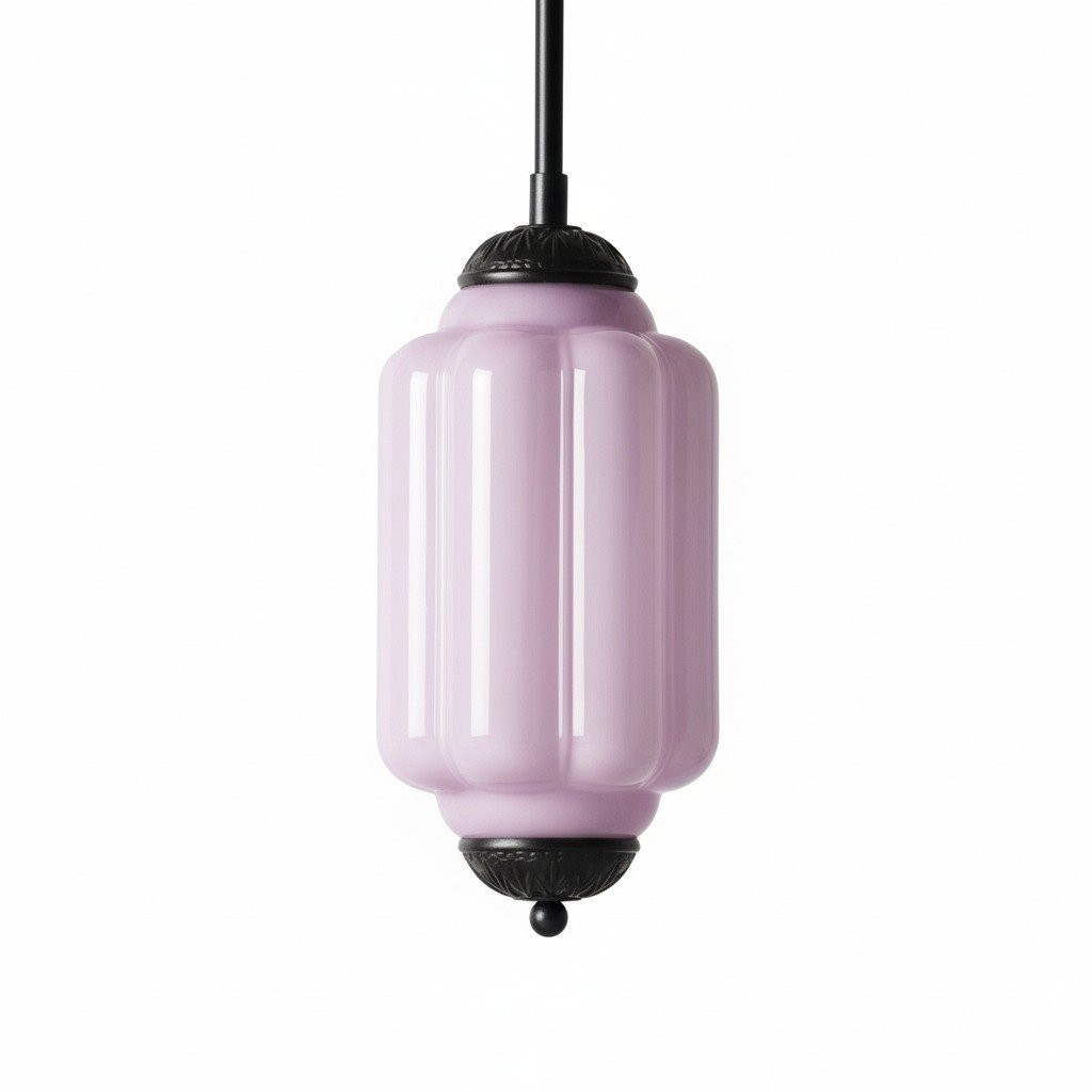 Eloise Classic Glass Pendant Light - Retro Glass and Metal Hanging Lamp for Kitchen Island Cafe K1475