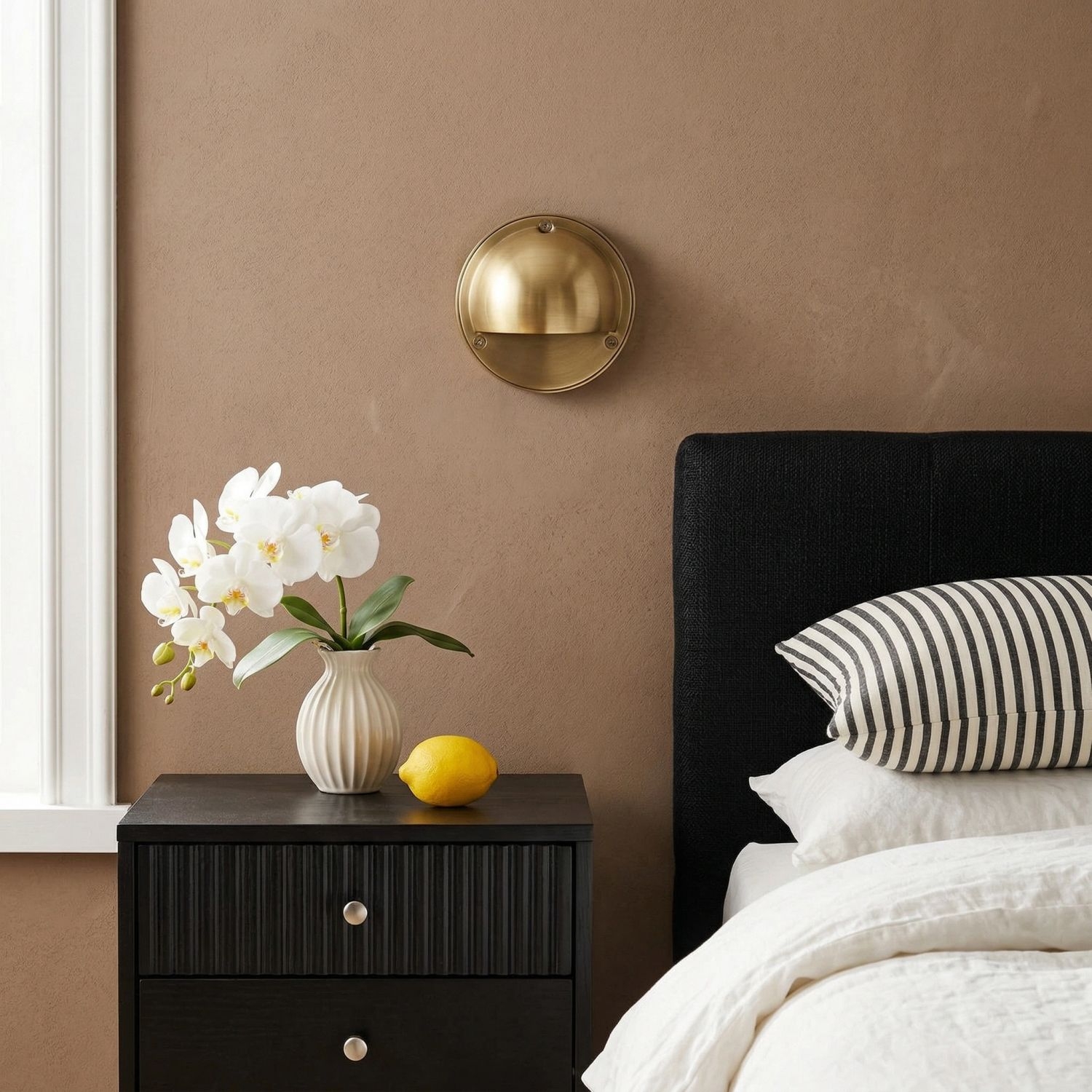 Ardelume Industrial Brass Wall Lamp - Weathered Metal Minimalist Indoor Sconce K2380