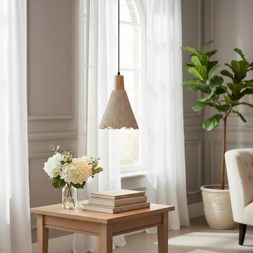 Solaraeon Pleated Pendant Lamp Modern Industrial Hanging Light for Dining and Living Spaces K2295