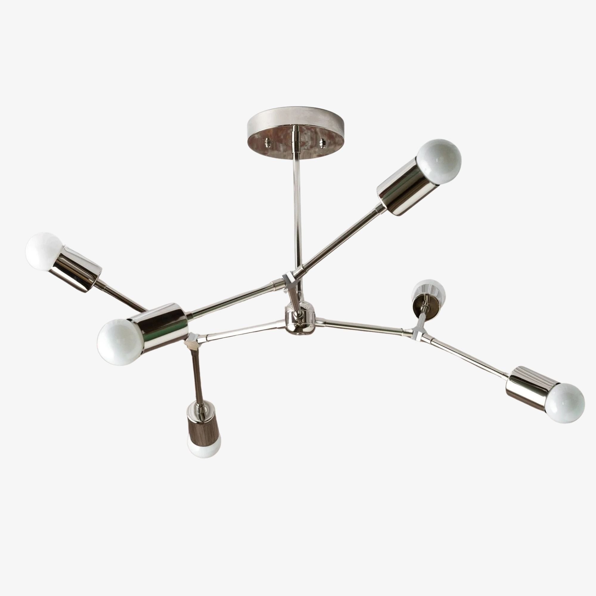 Mobilux Line Industrial Geometric Chandelier - Chrome Nickel Ceiling Light K1443