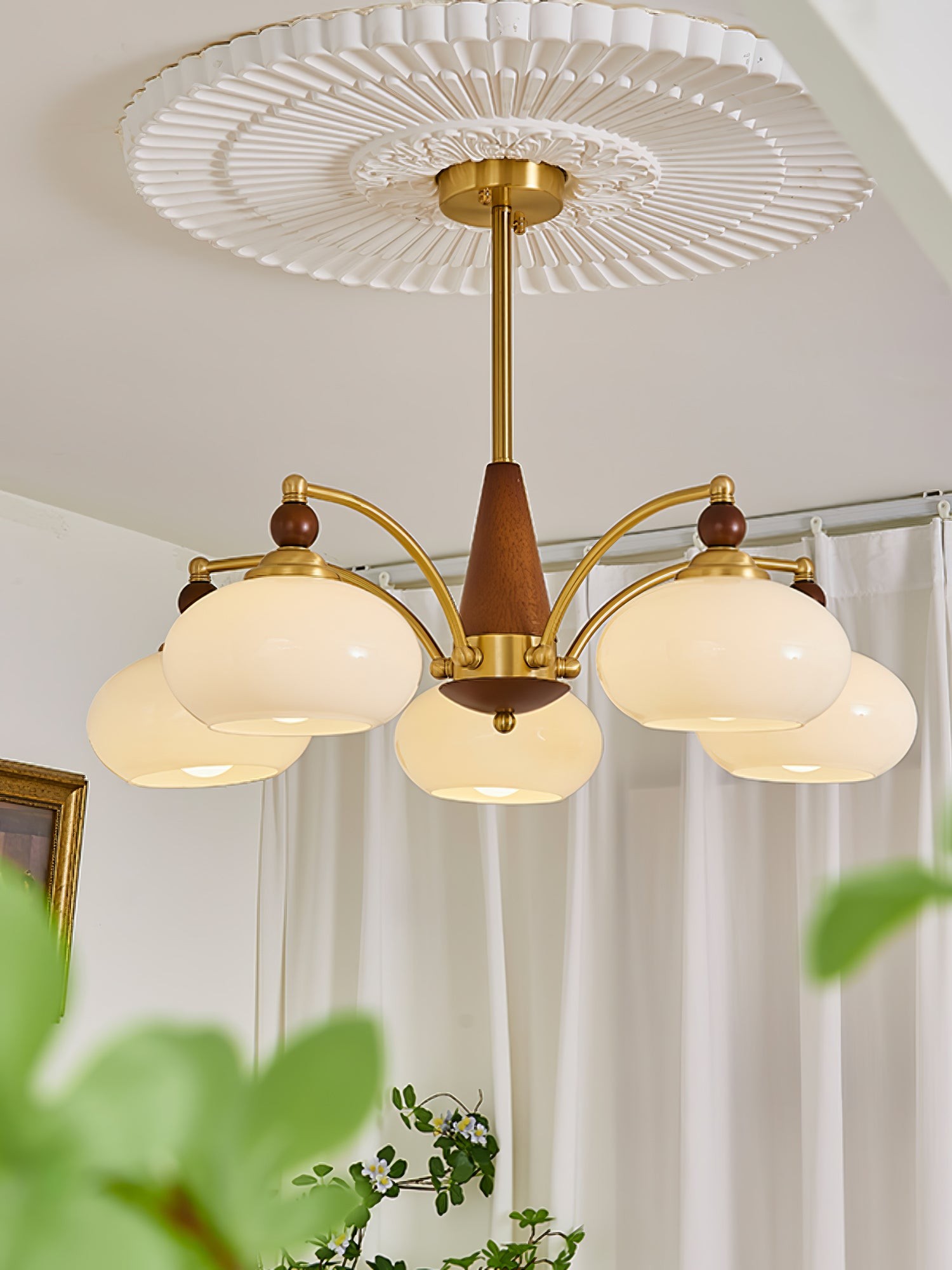 Vintage Multihead Persimmon Chandelier K623