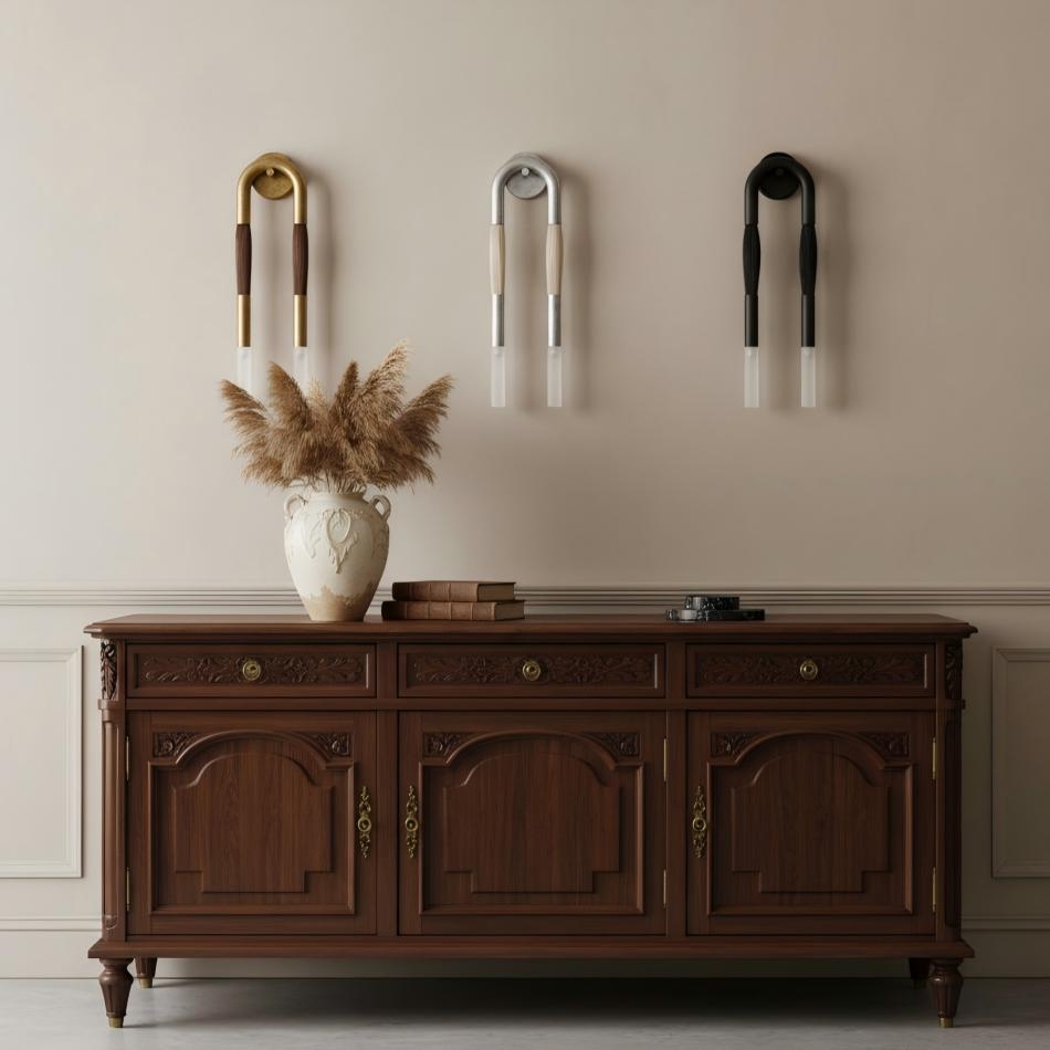Strandia Double Heads Wall Sconce - Stylish Horsehair Wall Light for Bedroom or Hallway K2385