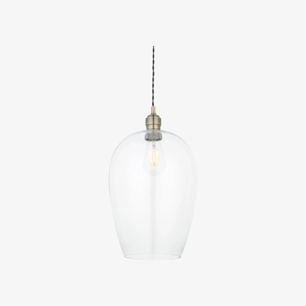 Clarione Height-Adjustable Glass Pendant Light - Classic Art Deco Light K2004