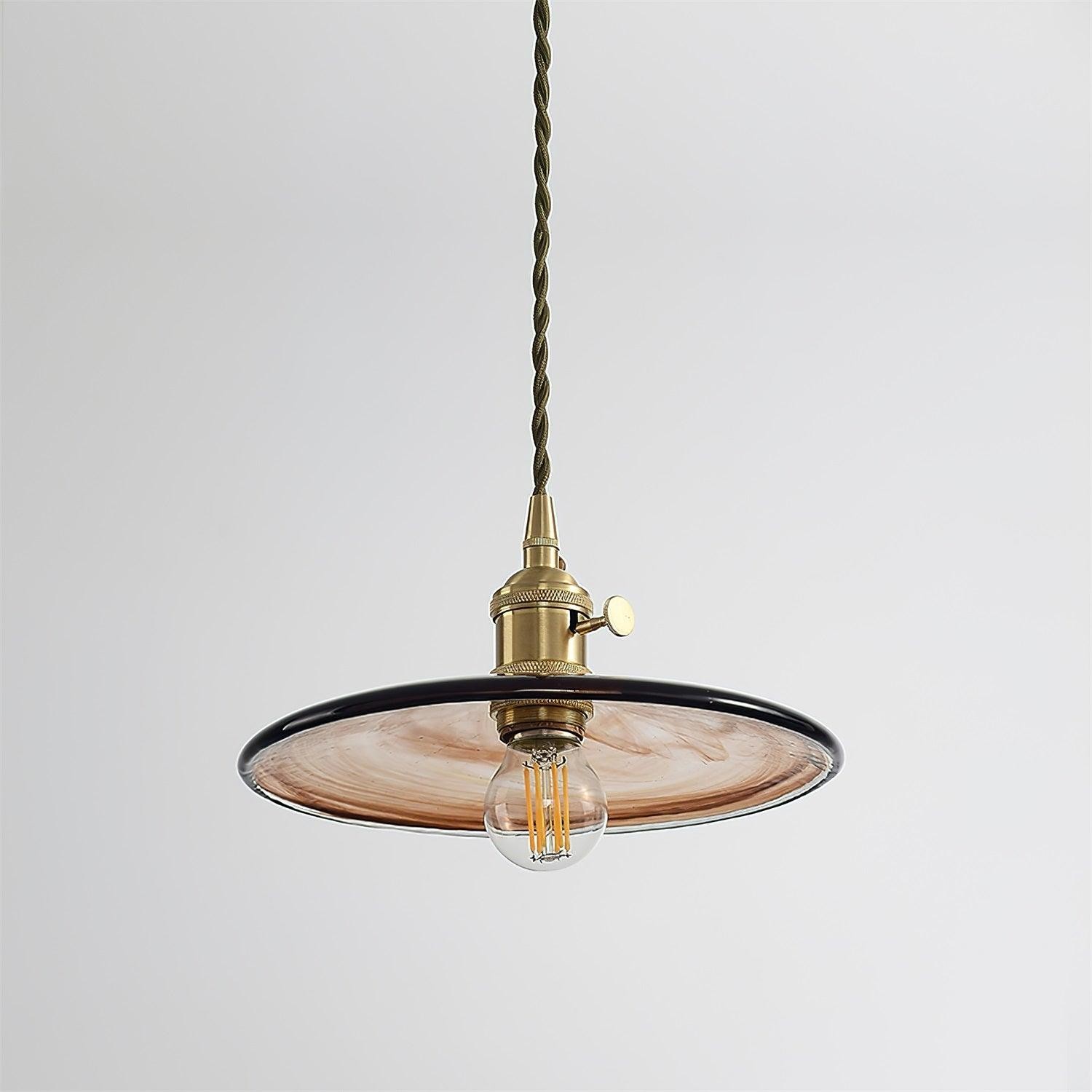 Brass Vintage Clear Glass Pendant Light K586