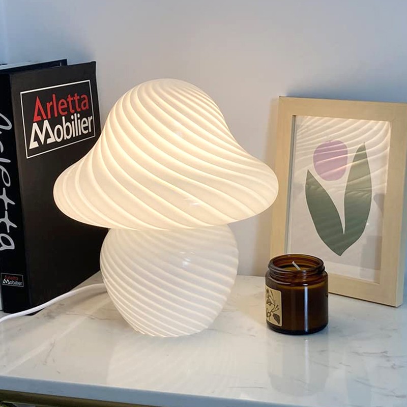 Modern Stained Glass Mushroom Night Light K55