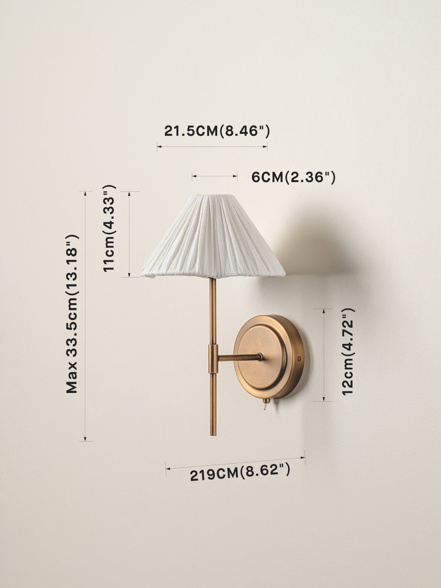 Blossine Scalloped Linen Shade Wall Light - Classic Sconce for Bedroom K1572