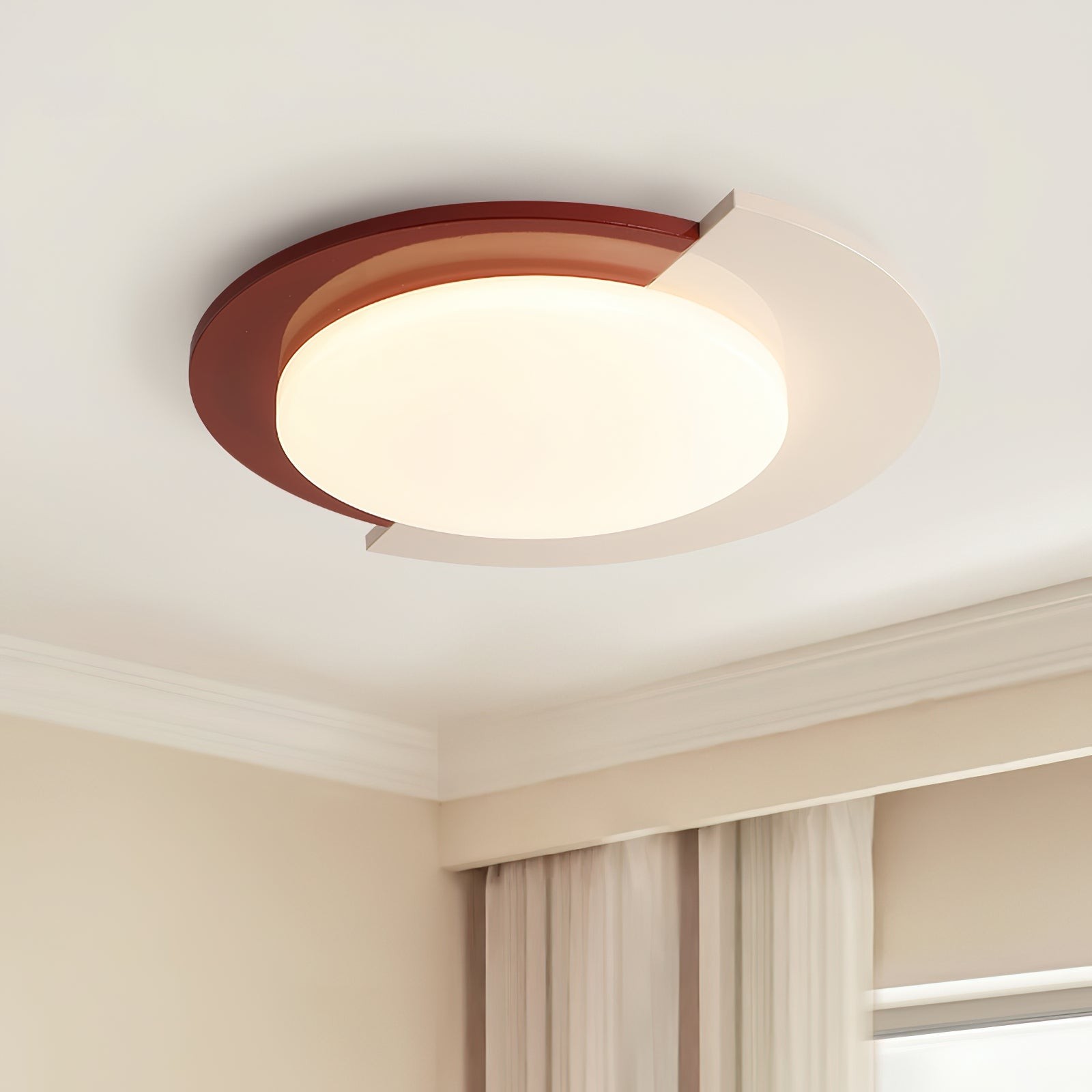 Red And White Round Ceiling Light K651