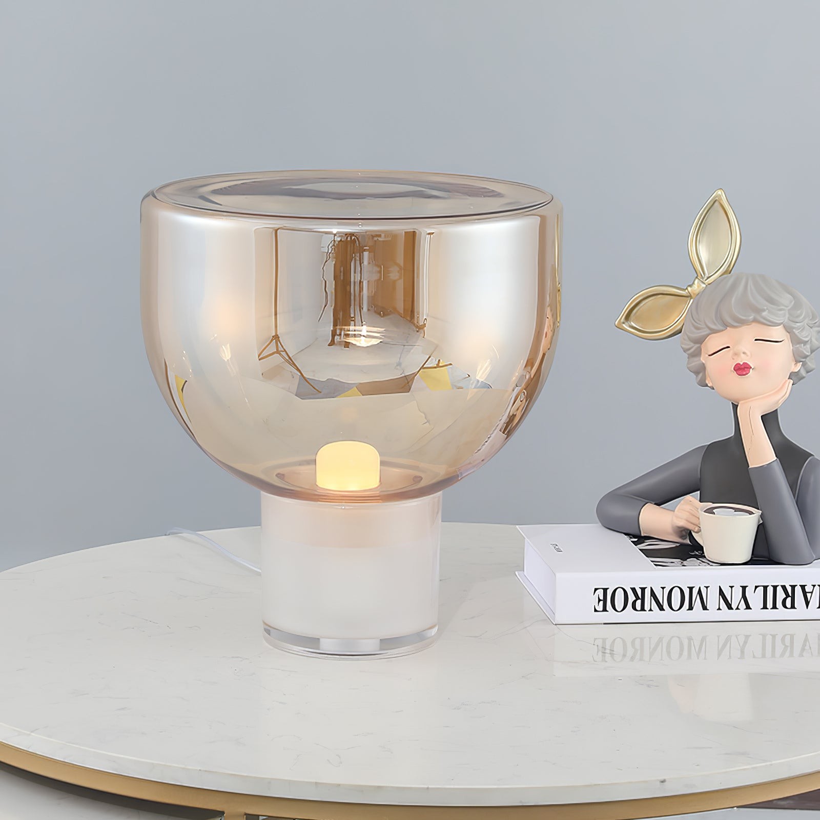 Nordic Simple Modern Luxury Glass Table Lamp For Study Room K220