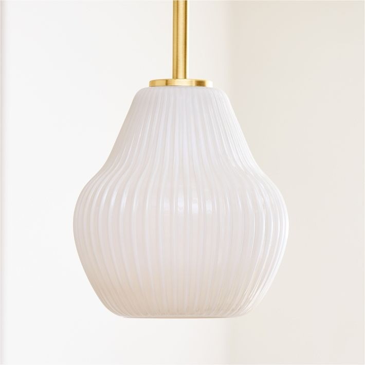 Rivrona Ribbed Pendant – Modern Ribbed Glass Light with Metal Finish K1405