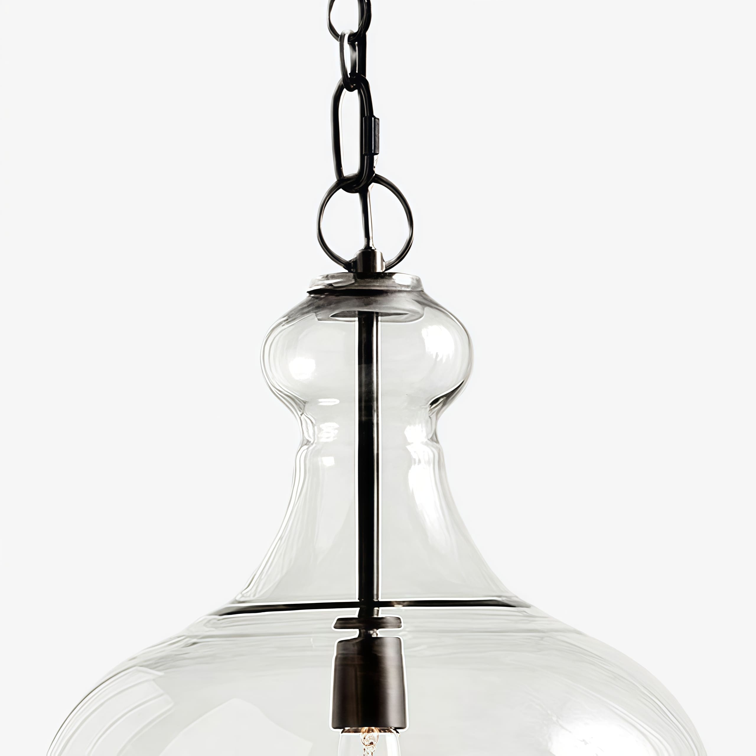 Lirra Handmade Glass Pendant Light - Industrial Bell Shade Lighting for Kitchen K2239