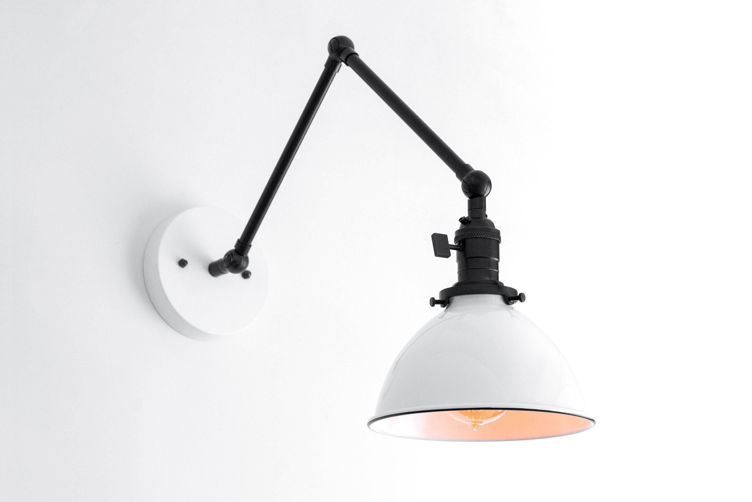 Conique Metal Vintage Industrial Swing Arm Wall Lamp - Adjustable Dome Shade for Study K1467