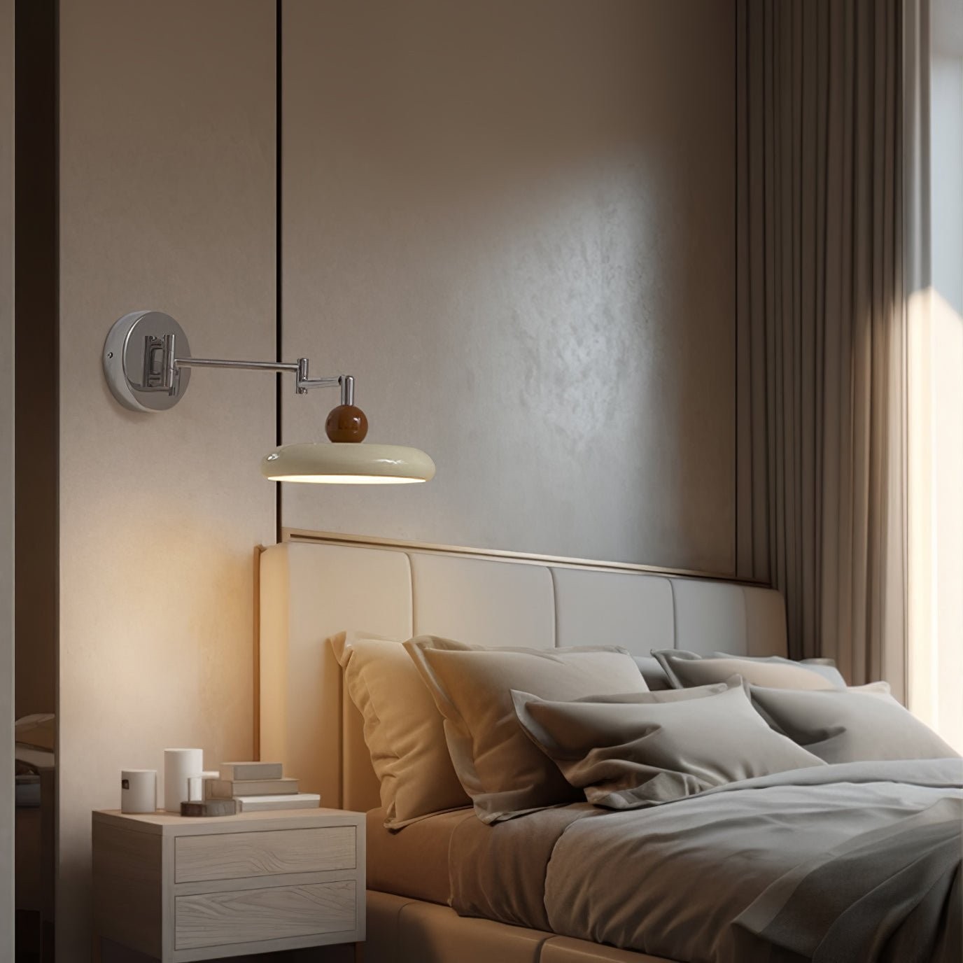 Minimalist French Creative Cream Style Rotatable Swing Arm Wall Lamp K463