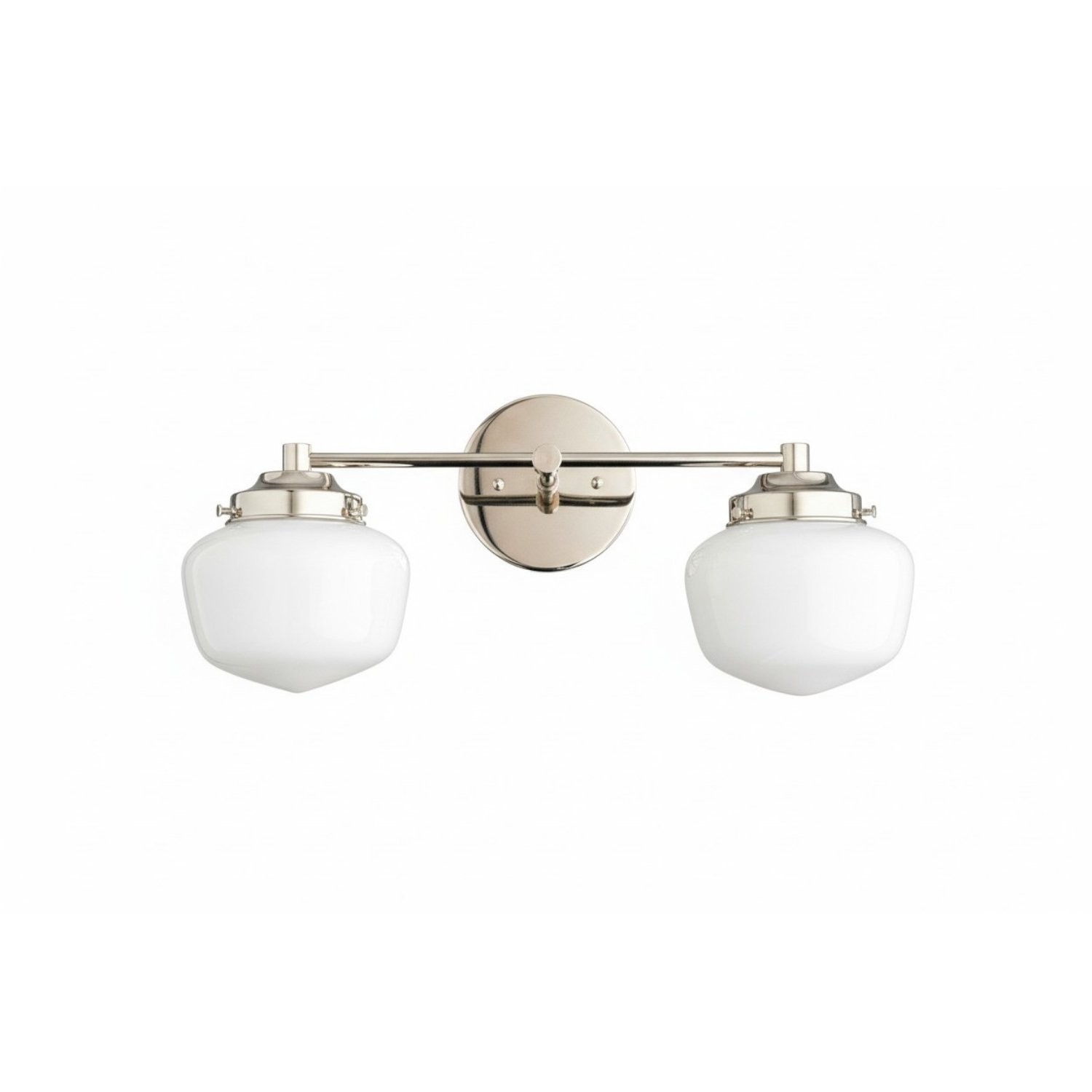Opalume Glass Art Deco Vanity Light - Bathroom Wall Sconce with White Glass Shades K1431