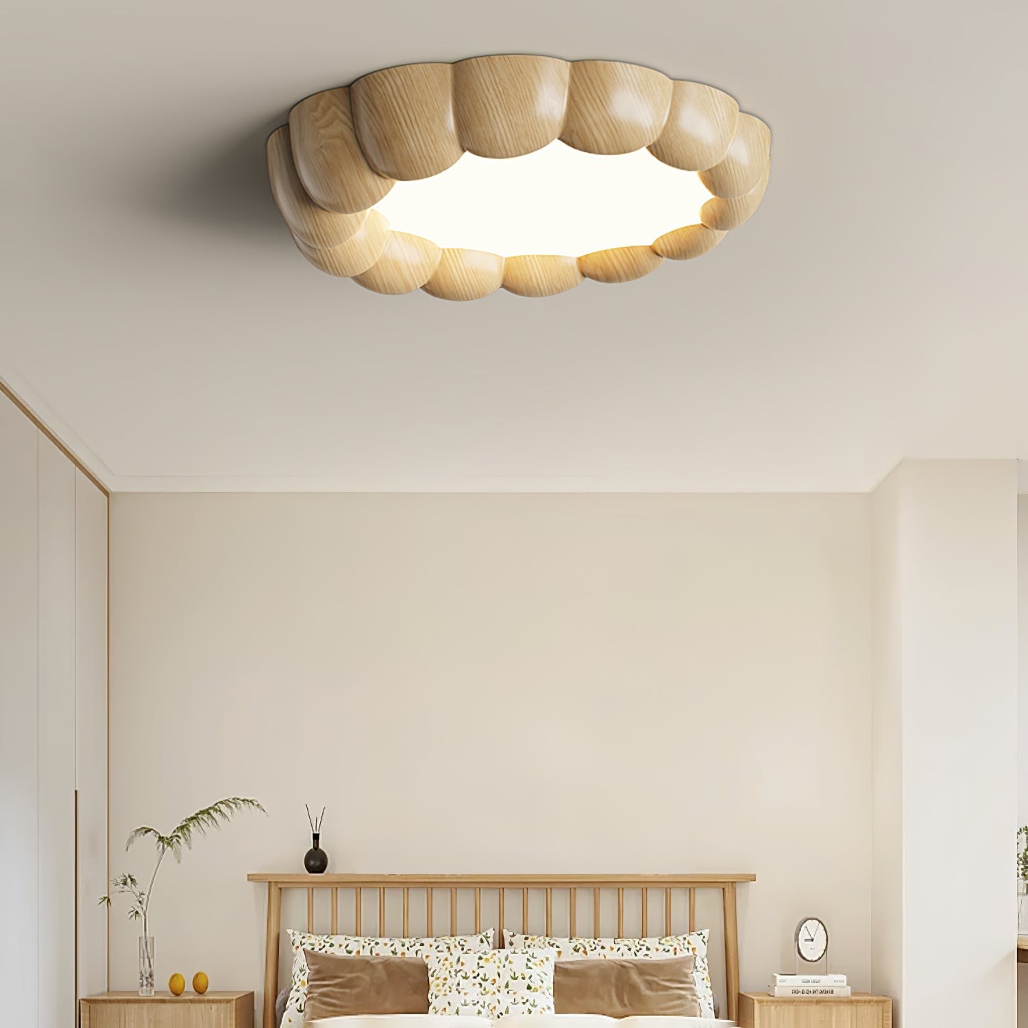 Faux Wood Ripple Ceiling Lamp K377