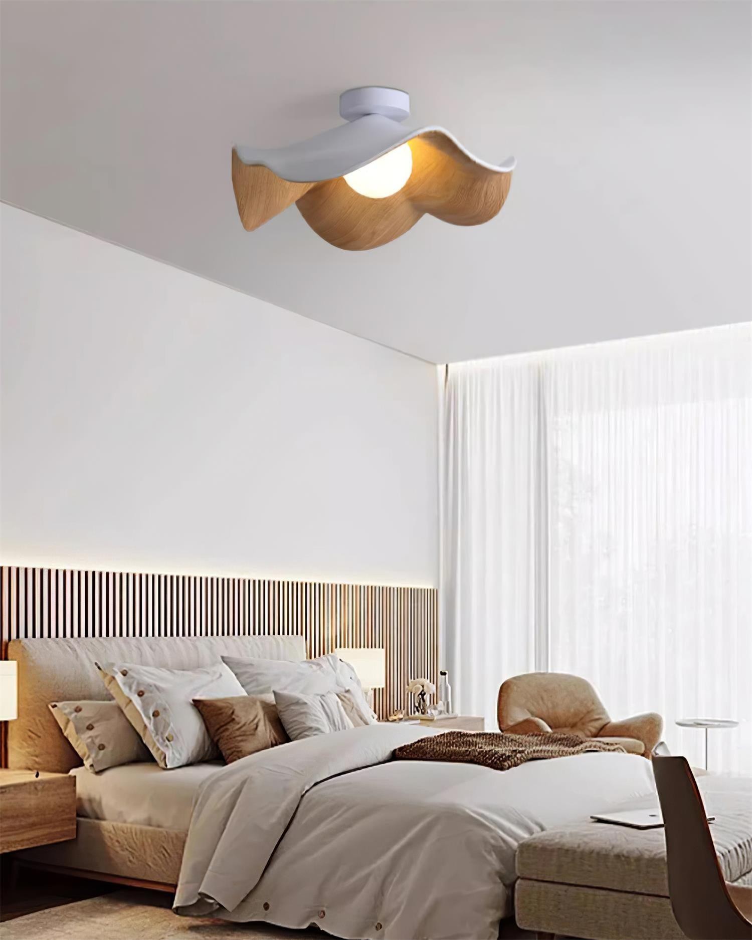New Modern Simple Walnut Grain Ceiling Light K300